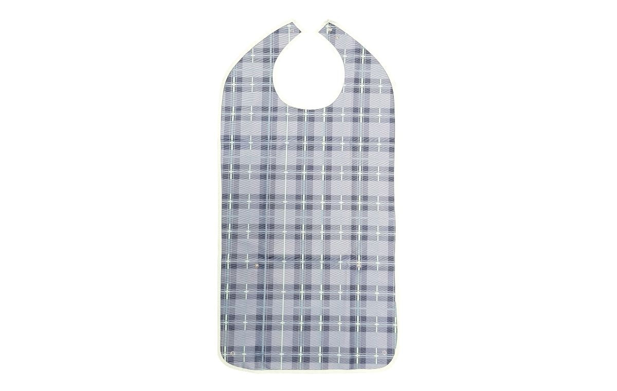 Alerta Bavoir Adulte Long avec Ramasse-miettes Lavable Écossais ALT-BIB-BL
