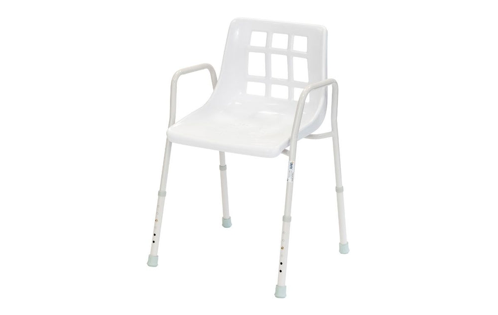 Alerta Stationary Shower Chair Walk In Shower Adjustable Height White ALT-BE005