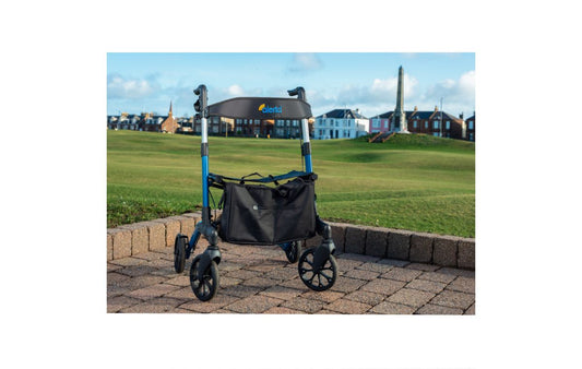 Déambulateur pliable à quatre roues en aluminium léger Alerta Rollator avec siège, bleu clair ALT-R006