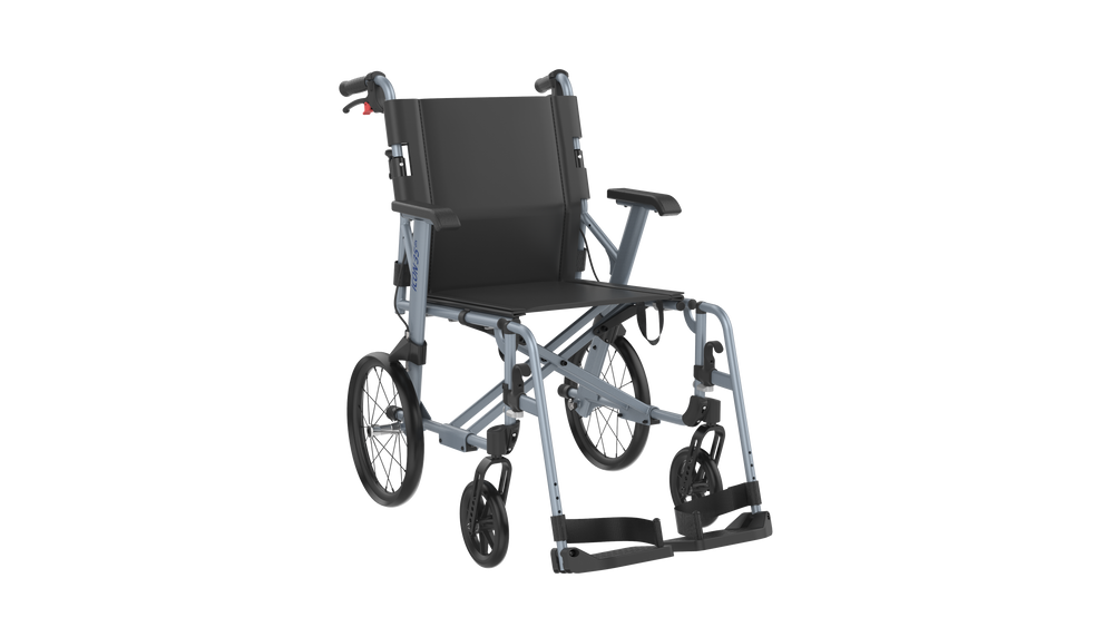 Rehasense Icon 35BX Lightweight Transit Wheelchair 16" 18" RWB35D Black or Dark Blue