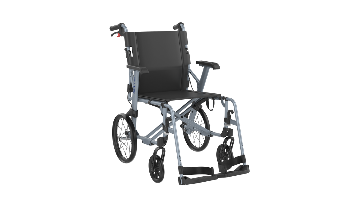 Rehasense Icon 35BX Lightweight Transit Wheelchair 16" 18" RWB35D Black or Dark Blue