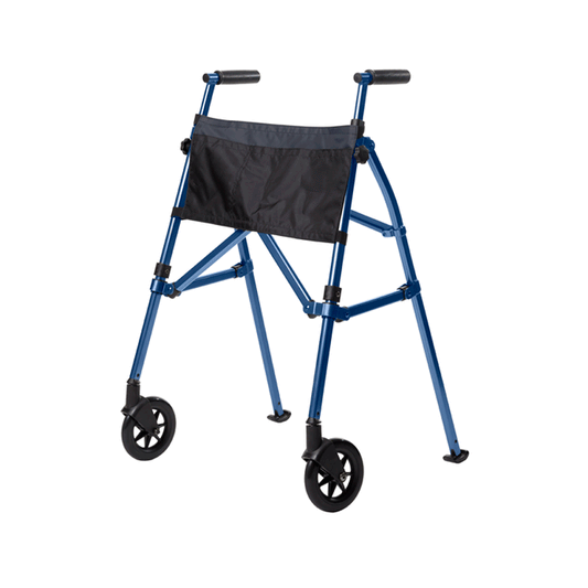 Able 2 Ez Fold N Go 2 Wheel Walker With Rear Sliders Slide Feet Legs PR30182 Blue Black