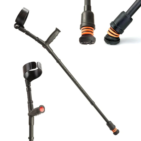 Flexyfoot Closed Cuff Soft Grip Double Adjustable Crutch, Single - CRUTCH-01 -S