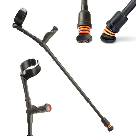 Flexyfoot Closed Cuff Comfort Grip Double Adjustable Single Crutch - CRUTCH-03