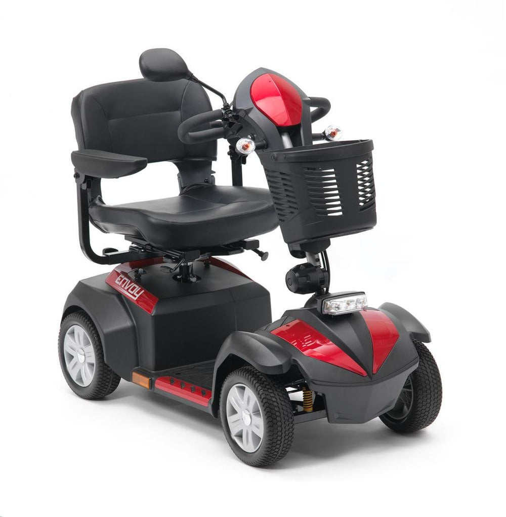 Drive Medical Envoy 4 MPH Mobility Scooter Mid Range Red Blue White Silver
