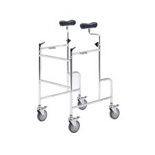 Roma Maxi Walker Under Arm Pads Square Frame 4 wheel Large Castor Hospital Type Rehabilitation Lean Weight Bearing 2252
