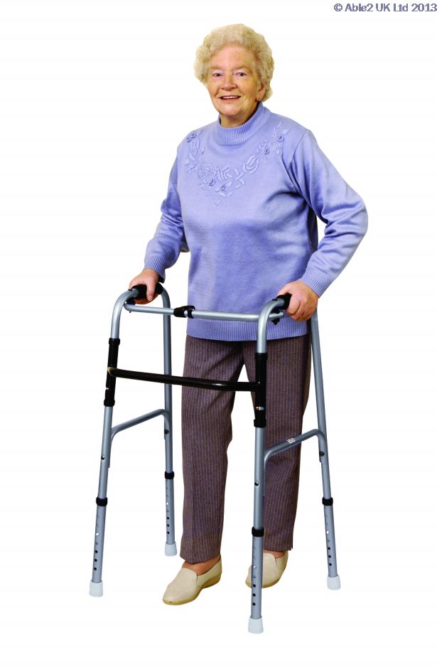 Able 2 Deluxe Folding Walker Zimmer Frame Travel Transport Holiday Flat Lightweight PR30180