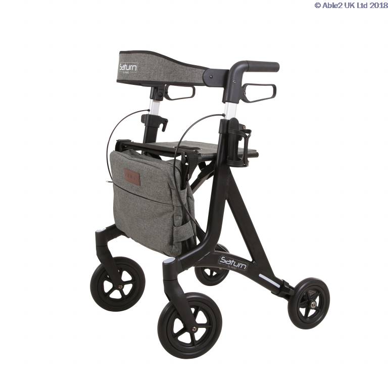 Able2 Rollator 4 Wheel Walker Saturn  Lightweight Folding PR30264 Champagne Black