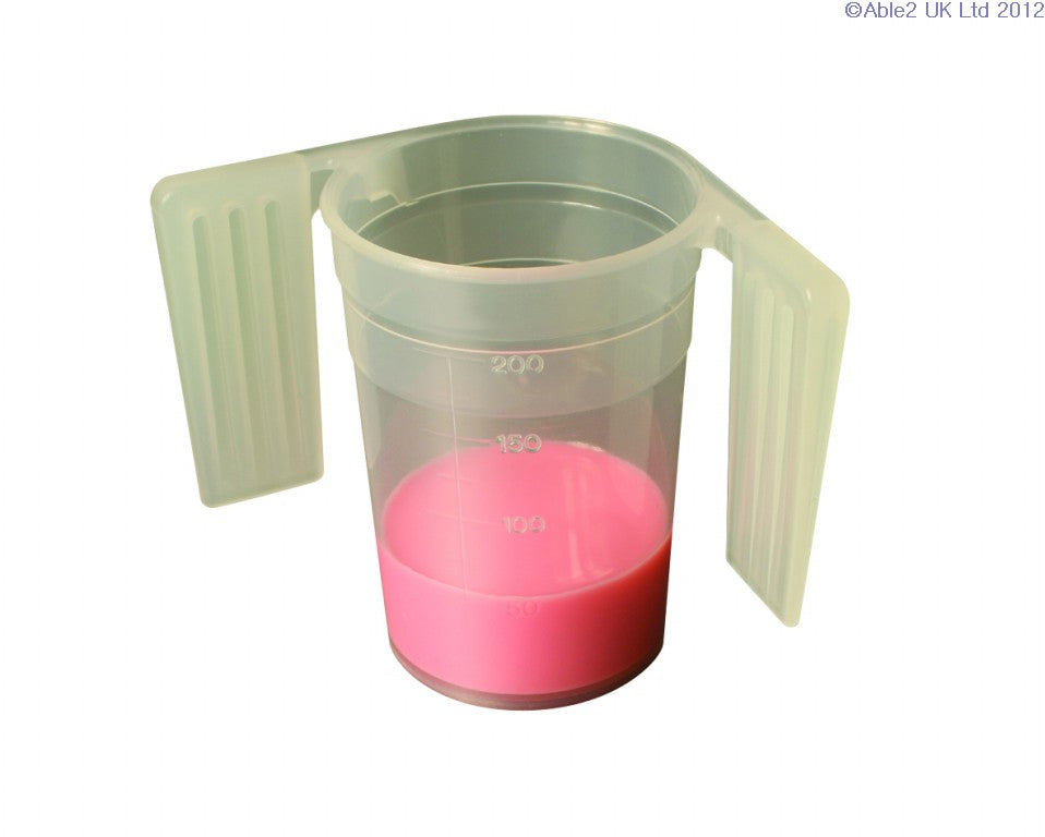 Able2 Feeding Cup Elderly Disabled Beaker Mug Plastic Long Spout 2 Handles 2 lids or No Handles PR65032 PR65033