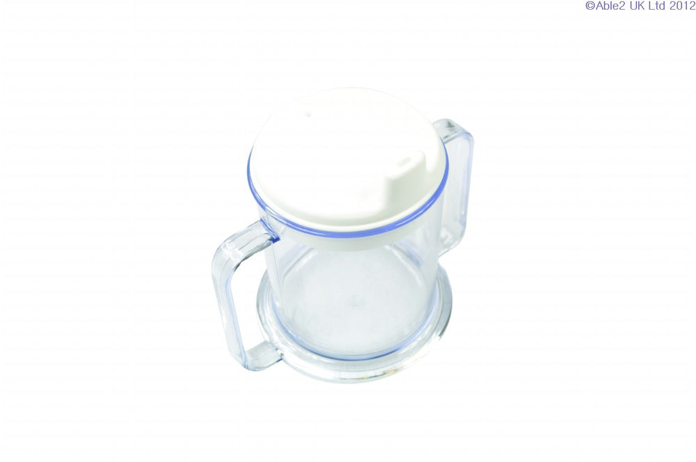Able2 Plastic Drinking Mug Beaker Cup With Lid & Handles Elderly Disabled Drink Heavy Duty PR65616