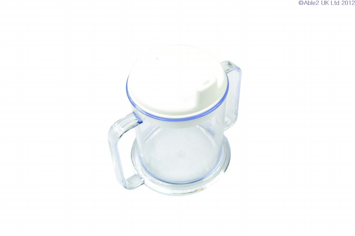 Able2 Plastic Drinking Mug Beaker Cup With Lid & Handles Elderly Disabled Drink Heavy Duty PR65616