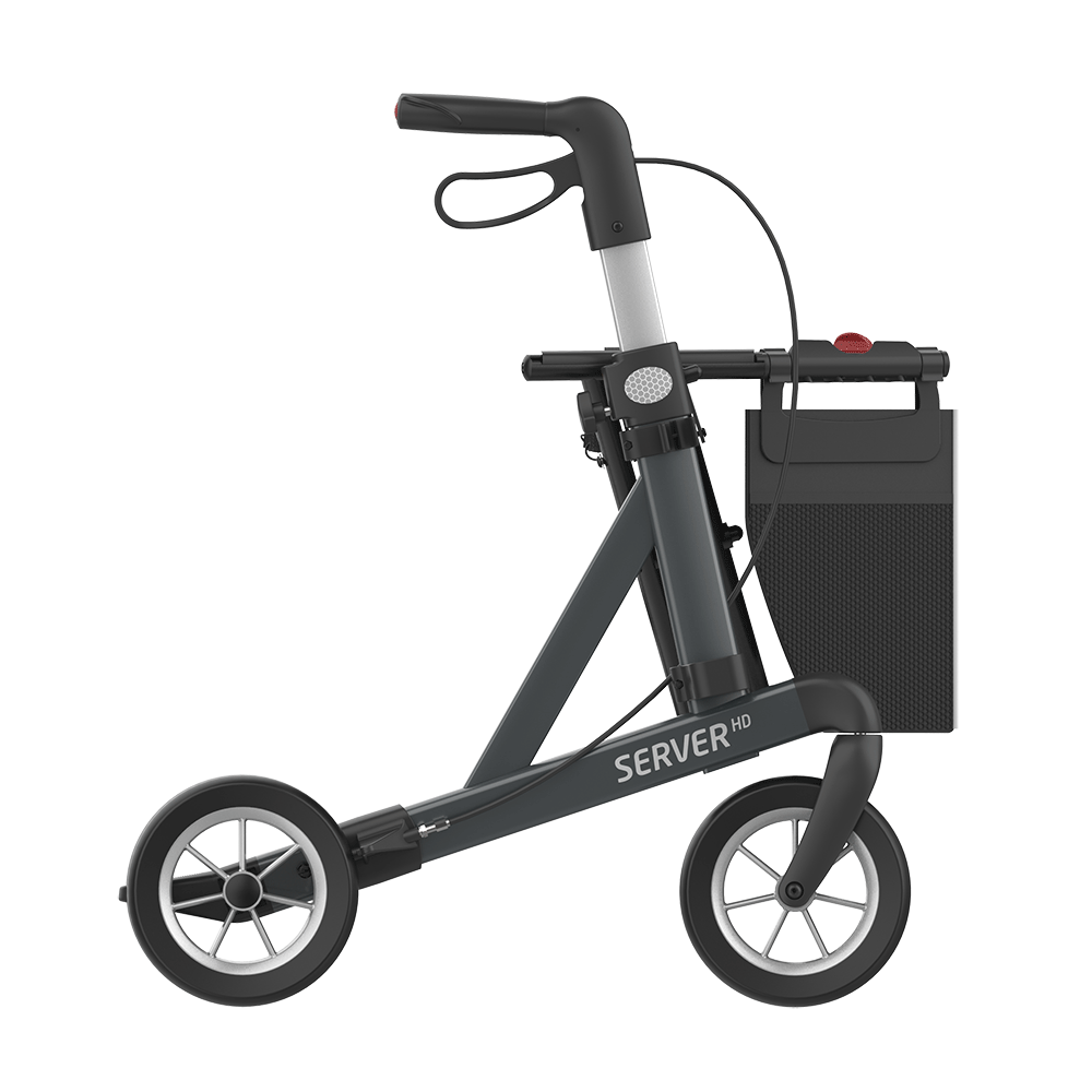 Rehasense Server HD Heavy Duty Bariatric Wide Large Rollator 4 Wheel Walker Folding HRSGL60UK