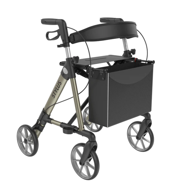 Rehasense Stylus BX Rollator Walker 4 wheel Aluminium Lightweight Gold Red RRTBX
