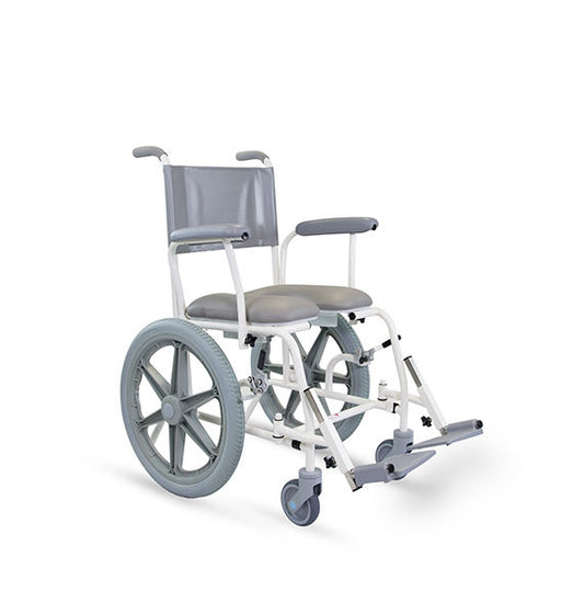 Chaise-garde-robe de douche autopopropulsée Prism Freeway T60 rembourrée blanche 440 mm de large 1601T60C