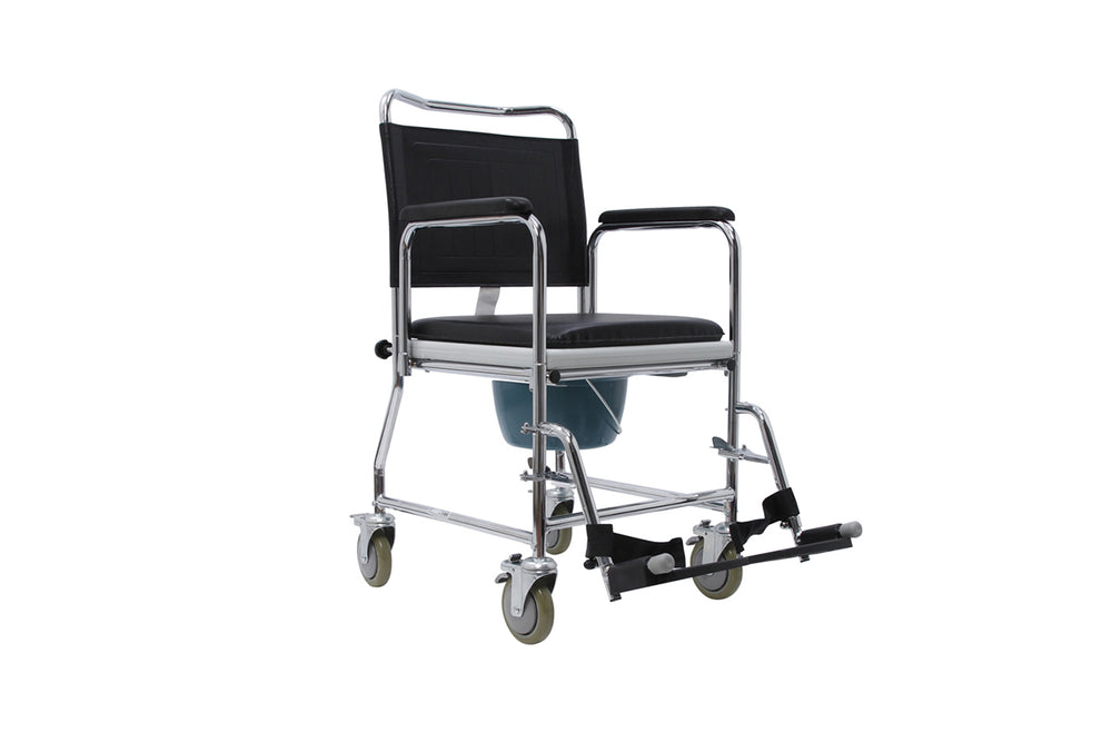 Ultimate Healthcare Glideabout Wheeled Transfer Padded Commode Bucket Removable seat armrests UTOC0001