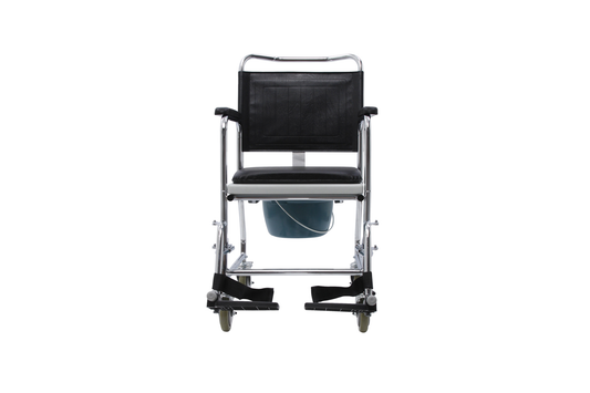 Chaise-garde-robe roulante Ultimate Healthcare Glideabout avec seau de toilette, rembourrage, accoudoirs amovibles UTOC0001