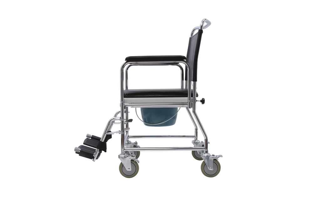 Ultimate Healthcare Glideabout Wheeled Transfer Padded Commode Bucket Removable seat armrests UTOC0001