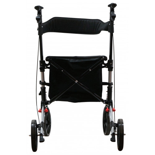 Aidapt Deluxe Fold Flat Folding Rollator 4 Wheel Walker Aluminium Lightweight Silver Grey VP185G