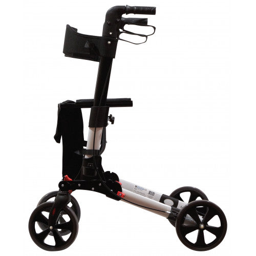 Aidapt Deluxe Fold Flat Folding Rollator 4 Wheel Walker Aluminium Lightweight Silver Grey VP185G