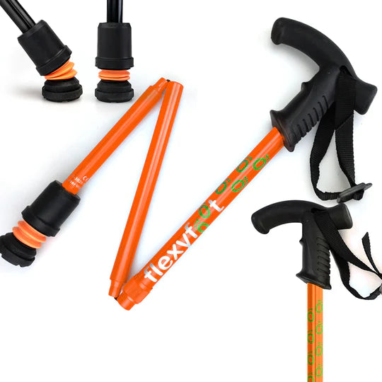 Flexyfoot Folding Walking Hiking Stick Cane Derby Handle FSD-302