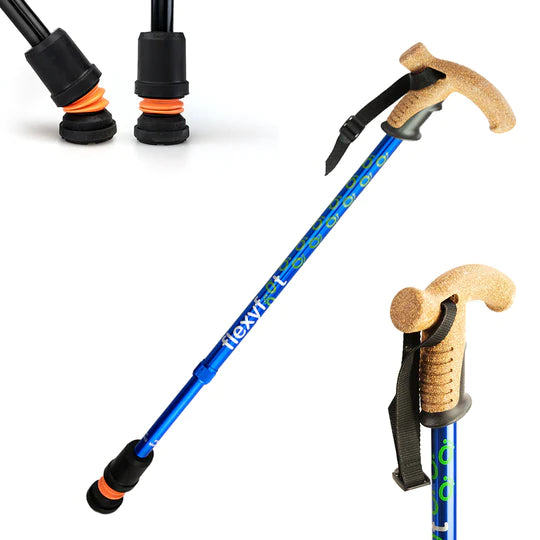 Bâton de randonnée télescopique Flexyfoot avec poignée en liège FSC-301-T