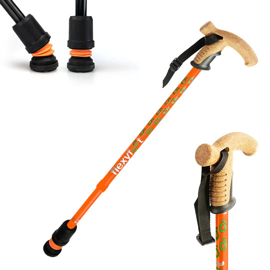Flexyfoot Telescopic Stick/Cane with Cork Handle - FSC-301-T