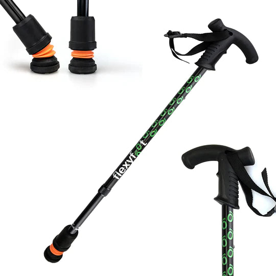 Flexyfoot Telescopic Walking Hiking Stick Pole Cane Derby Handle FSD-301