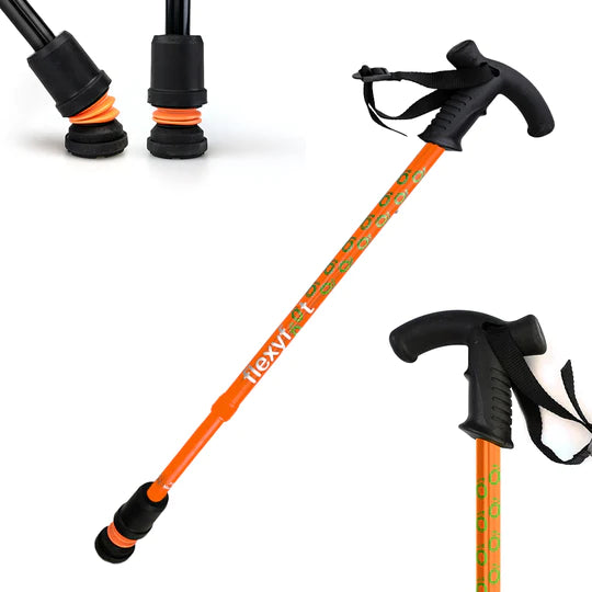 Flexyfoot Telescopic Walking Hiking Stick Pole Cane Derby Handle FSD-301