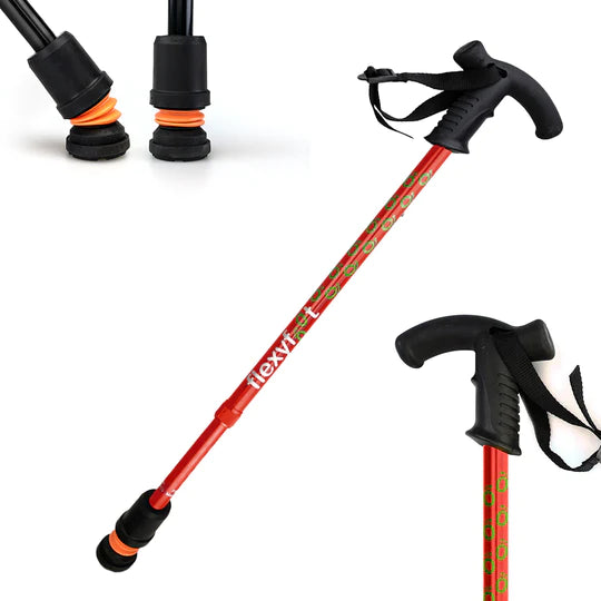 Flexyfoot Telescopic Walking Hiking Stick Pole Cane Derby Handle FSD-301