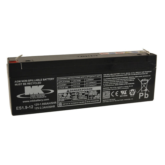 MK 12V 2.3 1.9 AH SLA Batterie Batteries Scooter Monte-escalier Palan ES1.9-12