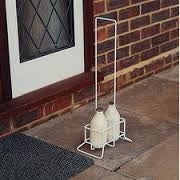 Performance Health Metal White Long Handled Juice Milk Glass Bottle Holder 091096916 AA5382