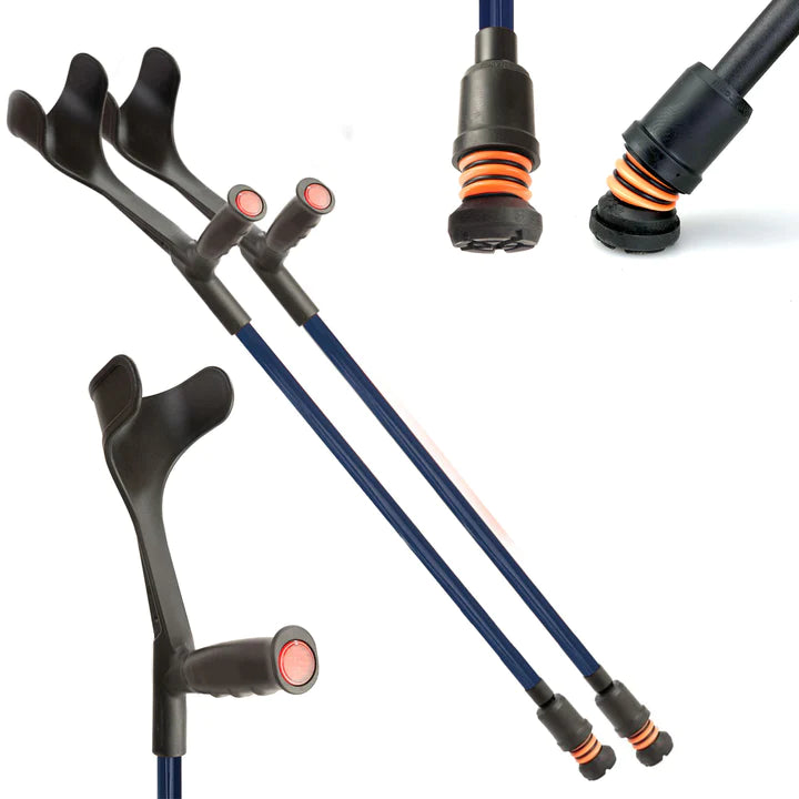 Flexyfoot Open Cuff Soft Grip Adjustable Crutch Pair CRUTCH-02-BLACK-P