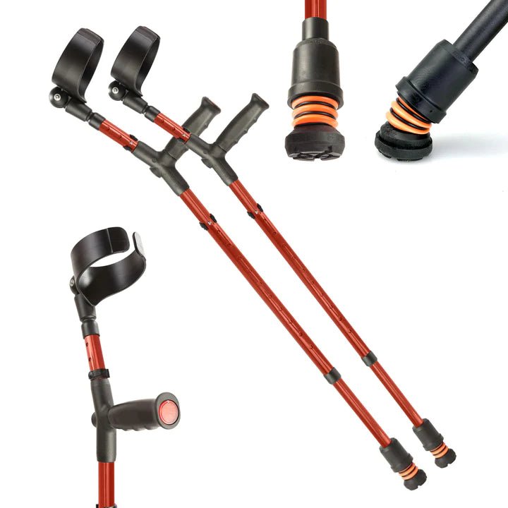 Flexyfoot Closed Cuff Soft Grip Double Adjustable Crutch Pair CRUTCH-01-P