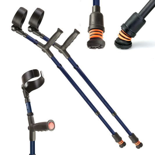 Flexyfoot Closed Cuff Soft Grip Double Adjustable Crutch Pair CRUTCH-01-P