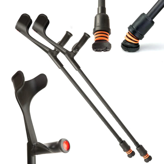 Béquilles réglables Flexyfoot à manchette ouverte avec poignée confort - CRUTCH-04-P
