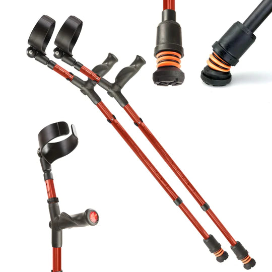 Flexyfoot Closed Cuff Comfort Grip Double Adjustable Crutch/Pair - CRUTCH-03-P