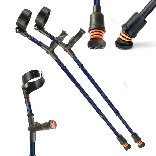 Flexyfoot Closed Cuff Comfort Grip Double Adjustable Crutch/Pair - CRUTCH-03-P