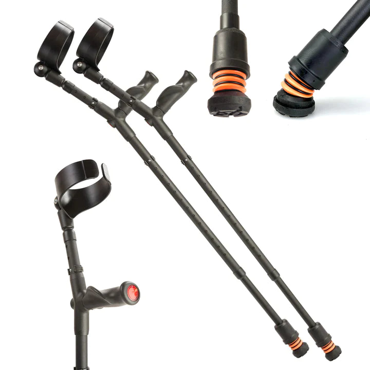 Flexyfoot Closed Cuff Comfort Grip Double Adjustable Crutch/Pair - CRUTCH-03-P
