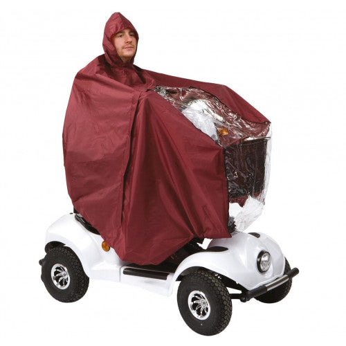 Drive Medical Scooter Cape Person Cover Universal Burgundy Blue Waterproof Clear Panel RT-SC001