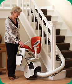 Access BDD Flow 2 A or Flow X Programmable Seat Curved Stairlift Spiral Narrow Staircase Stairs Reconditioned or New