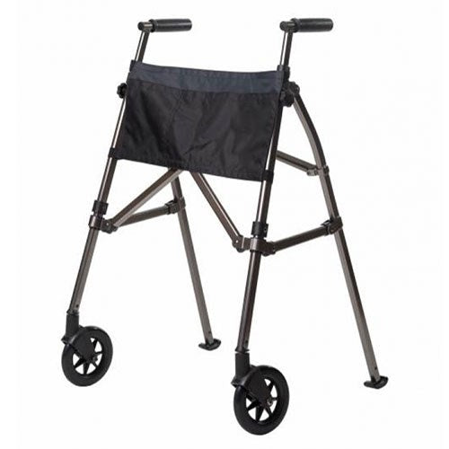 Able 2 Ez Fold N Go 2 Wheel Walker With Rear Sliders Slide Feet Legs PR30182 Blue Black
