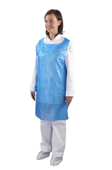 Disposable Plastic Aprons On Roll Blue Yellow or White 200 Pack Countrywide Premium Polythene