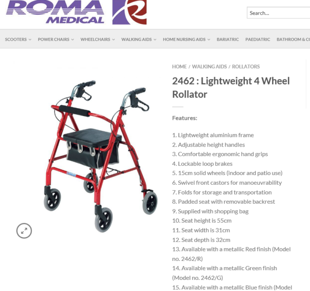 Roma Medical Rollator 2462