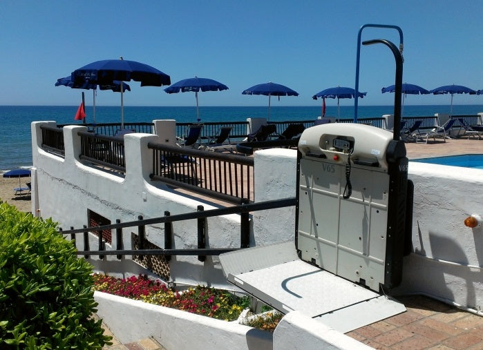 Vimec V6S Curved Wheelchair Platform Lift Outdoor and Indoor Reconditioned or New for stairs staircase