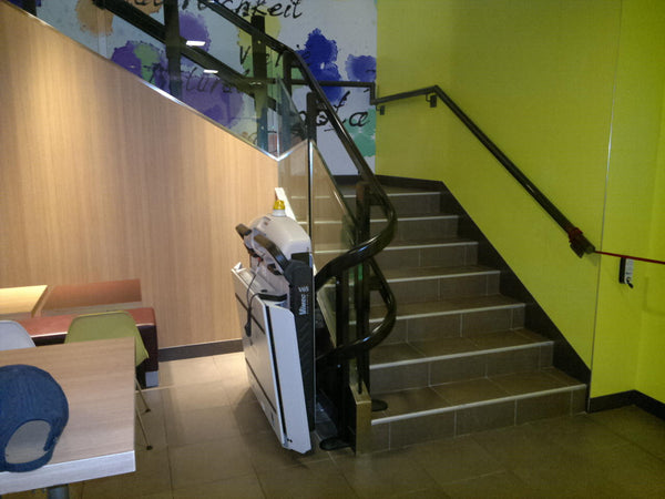 Vimec V6S Curved Wheelchair Platform Lift Outdoor and Indoor Reconditioned or New for stairs staircase