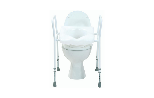 Cadre de support de siège de toilette Alerta Blanc Hauteur réglable Siège confortable en plastique moulé large ALT-BE001