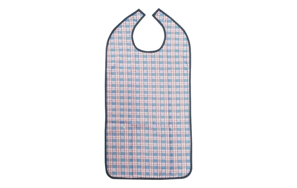 Alerta Adult Bib Standard Length Long Washable Check ALT-BIB-PS